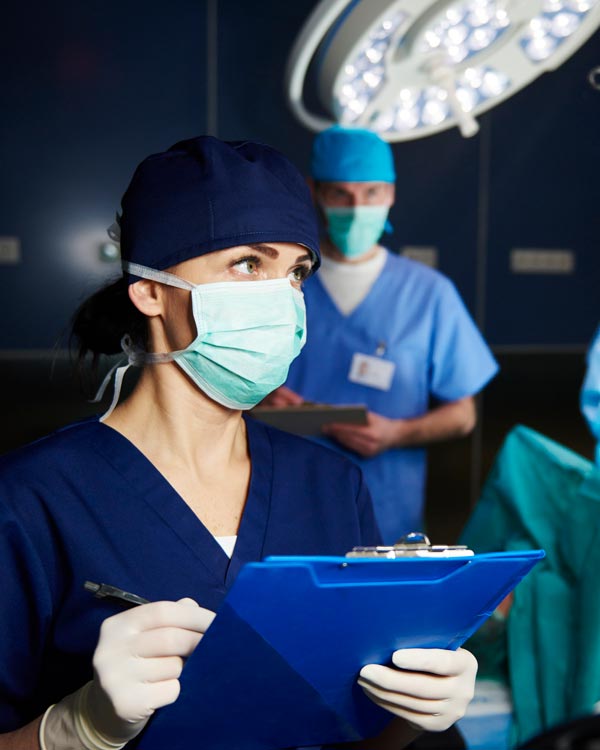 nurse during an operation